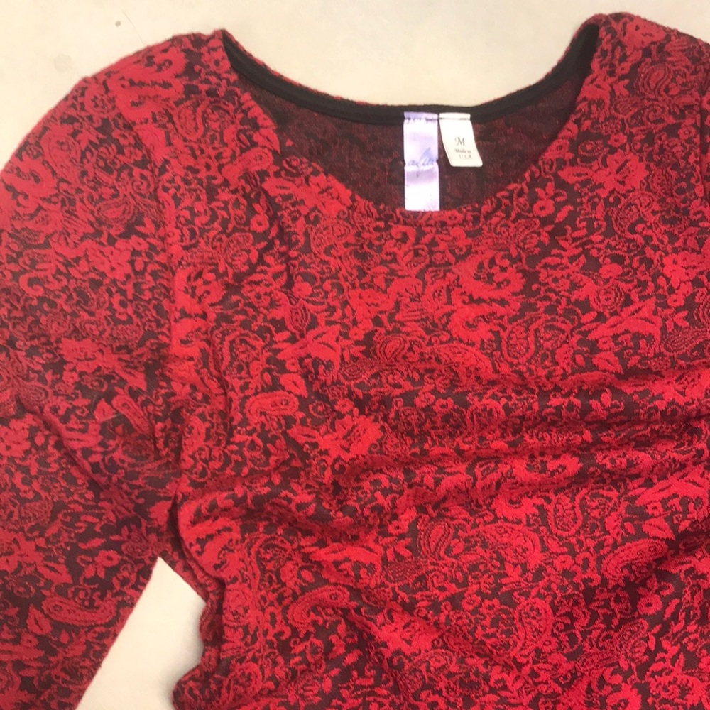 Francesca’s Red Pattern Skater Dress